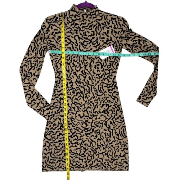 FRAME DENIM Leopard Print Bodycon Sweater Dress XXS | NWT | Fall Date Night - Picture 5 of 7